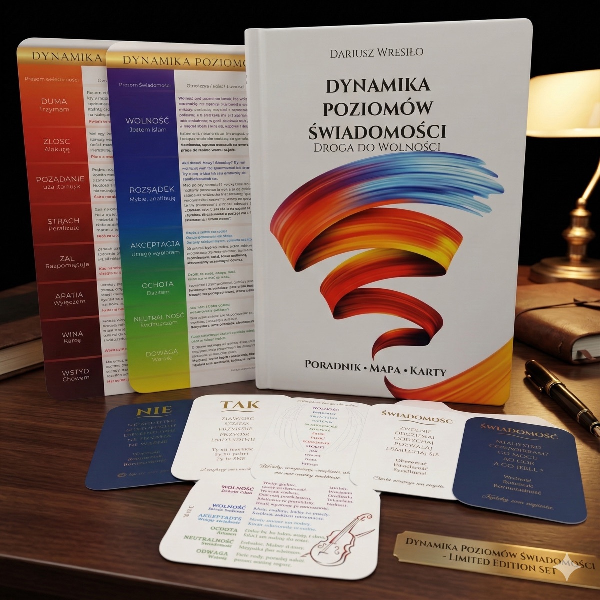 Okładka książki Dynamika Poziomów Świadomości z mapą i kartami